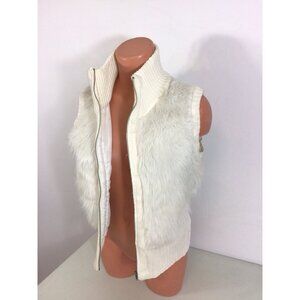 Bongo White Fur Vest Y2K Womens XL New
